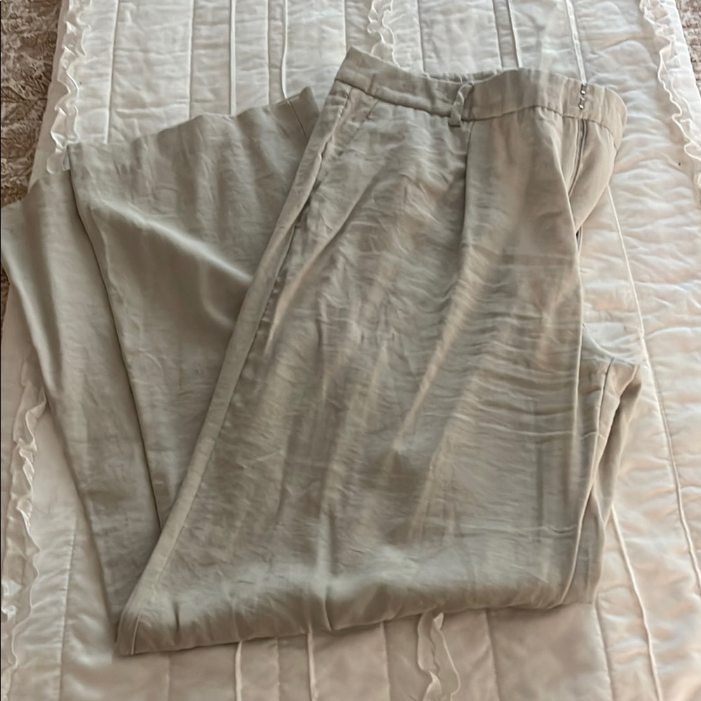 Mango Gray Straight Leg Pants